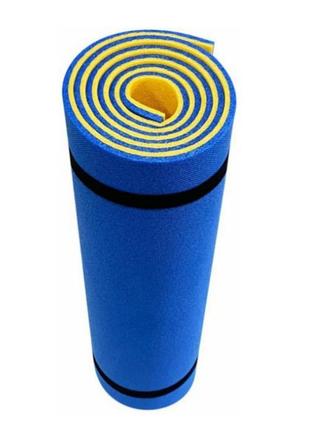 Килимок для фітнесу двошаровий 1800х600х10 мм жовто-синій