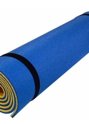 Коврик для фитнеса двухслойный 1800х600х10 мм желто-синий