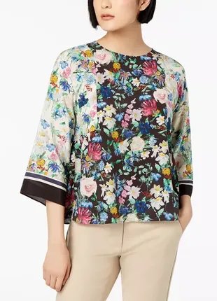 Шелковая блуза цветочный принт акварель  weekend max mara /7568/2 фото