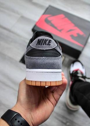 Брендові чоловічі кросівки / якісні кросівки nike sb dunk low black-silver на кожен день4 фото