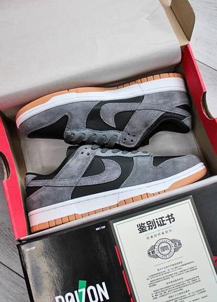 Брендові чоловічі кросівки / якісні кросівки nike sb dunk low black-silver на кожен день8 фото