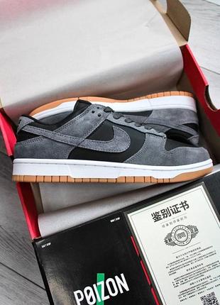 Брендові чоловічі кросівки / якісні кросівки nike sb dunk low black-silver на кожен день9 фото