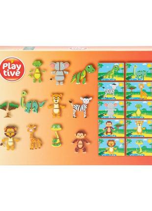 Магнитная игра playtive. развивающая обучающая головоломка настольная игрушка набор конструктор пазлы животные звери4 фото