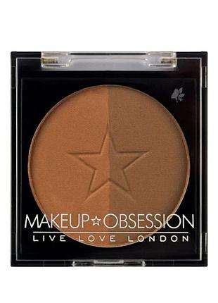 Двоколірні тіні для брів obsession brow duo відтінок "caramel brown" . пудра для брів