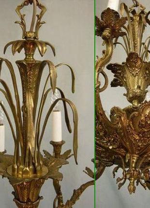 Бронзова люстра на 12 ламп, франція 1960-ті роки