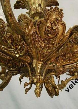 Бронзова люстра на 12 ламп, франція 1960-ті роки