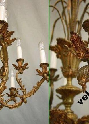 Бронзова люстра на 12 ламп, франція 1960-ті роки