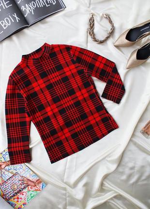 Актуальний джемпер гольф в клітинку shein