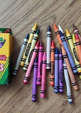 Дитячі воскові олівці кольорові набір 24шт. crayola usa1 фото