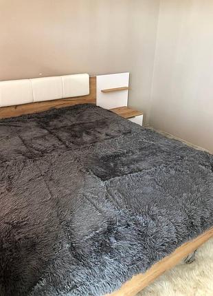 Покривало плед травичка сіре