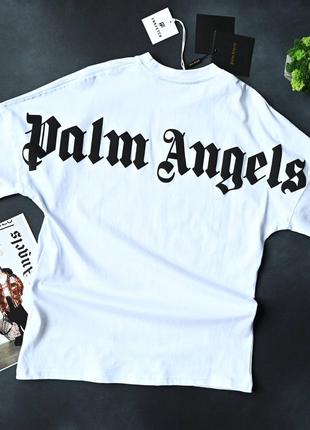 Футболка palm angels белая мужская оверсайз