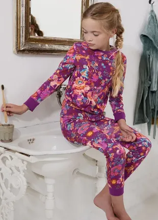 Хлопковая пижама единороги цветы