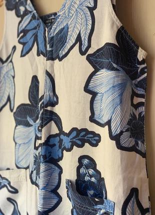 Красивое платье прямого кроя в цветы из натуральной ткани лён и вискоза от next petite2 фото