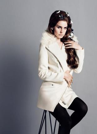 Стильне вовняне пальто h&m x lana del rey  xs/s  шерстяное пальто косуха, мех шерсть