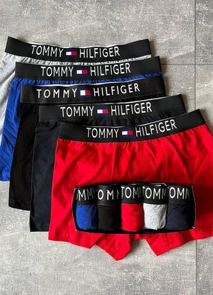 Мужские трусы tommy chiaro hilfiger подарок на 14 февраля / набор 5 штук / комплект в подарочной коробке