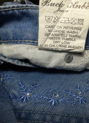 96% котон жіночі укорочені джинси, джинсові бриджі, капрі з вишивкою та стразами.10 фото