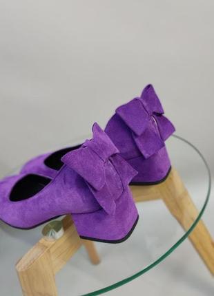 Туфли фиолетовый замшевые на удобом не высоком каблуке цвет по выбору3 фото