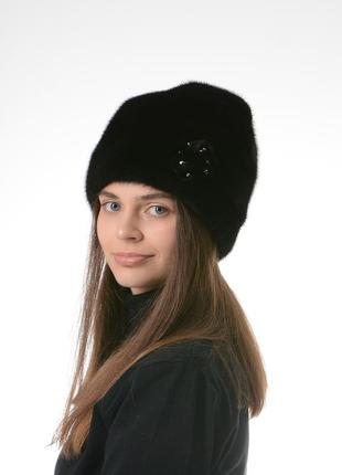 Женская зимняя норковая шапка-кубанка