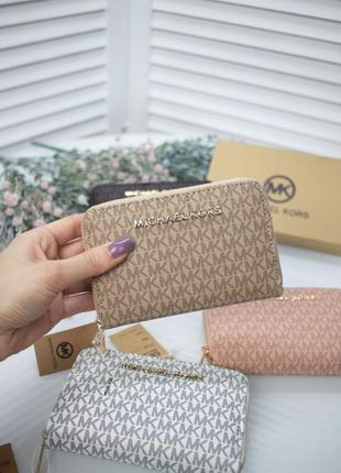 Бежевий жіночий міні гаманець портмоне на блискавці стильний маленький модний гаманець портмоне5 фото