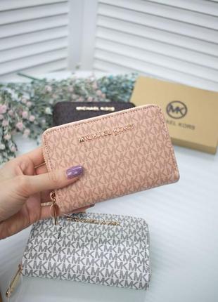 Пудровий жіночий маленький гаманець портмоне на блискавці красивий модний міні гаманець з еко-шкіри6 фото