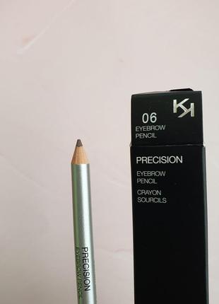 Олівець для брів з точилкою та грнбінцем kiko milanoprecision eyebrow pencil 06 auburn1 фото