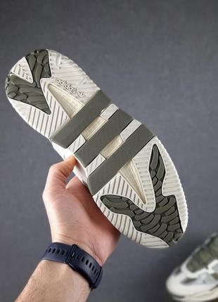 Кроссовки adidas niteball white grey khaki4 фото