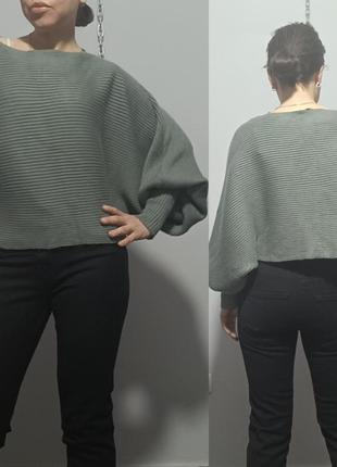 Трикотажный свитер укороченный со свободными рукавами zara, m,  170/88 cm2 фото