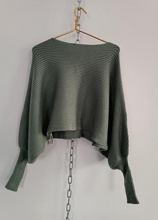 Трикотажный свитер укороченный со свободными рукавами zara, m,  170/88 cm4 фото