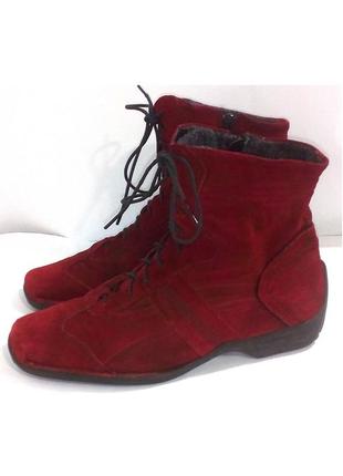 🥾 стильні замшеві черевики єврозима на шнуровці від hush puppies, р.39 код b3909