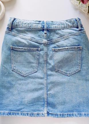 Блакитна рвана спідниця джинсова  артикул: 128675 фото