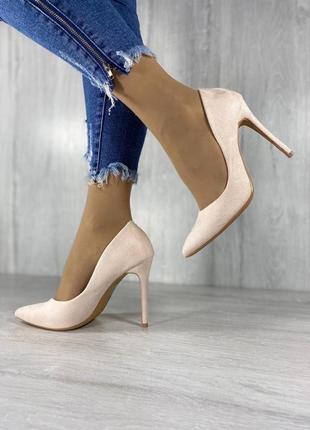 Женские туфли, замшевые туфли, бежевые туфли3 фото