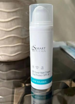 Smart4derma матуючий вв крем spf 30 bb cover matt cream total protect spf 30