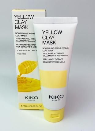 Глиняна маска для обличчя  kiko milano yellow clay mask. маска із жовтої глини. кіко мілано