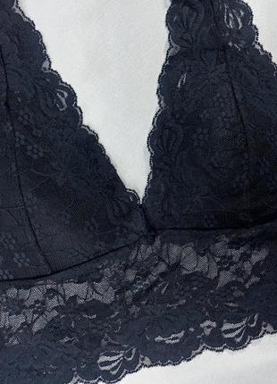 Кружевной черный бюстгальтер без косточек бралетт бюстье бра3 фото