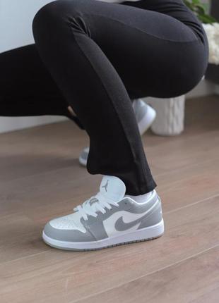 Кроссовки унисекс air jordan 1 low white/grey5 фото