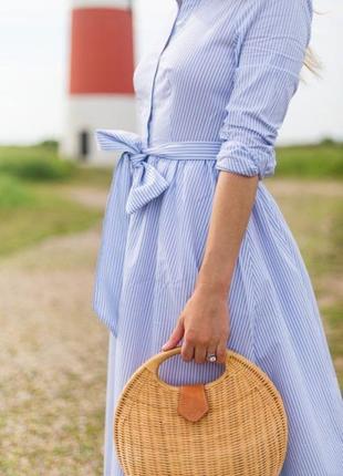 Сукня сорочка довга максі у смужку бавовна