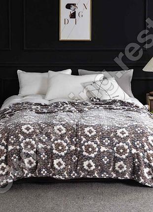 Плед м'який із мікрофібри 180х200 см. плед сніжок приємний до тіла трава