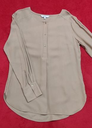 Блузка на пуговицах next, рубашка женская с длинным рукавом, блузка песочного цвета на пуговицах2 фото