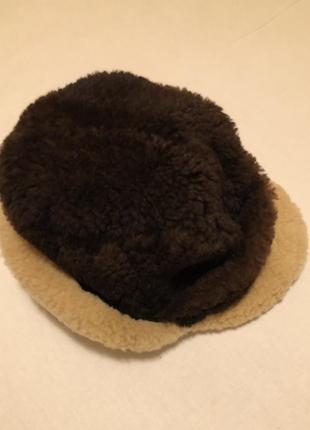 Меховая шапка ушанка кепи жиганка из стриженой овцы8 фото