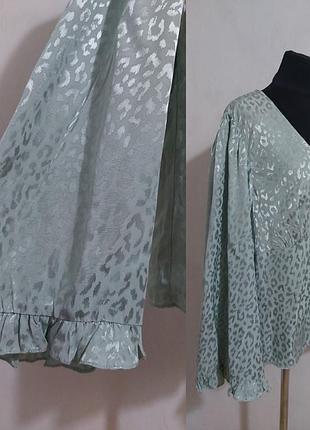 Блуза мятного цвета  в бельевом стиле с рукавами кимоно  river island5 фото