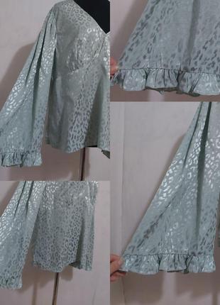 Блуза мятного цвета  в бельевом стиле с рукавами кимоно  river island8 фото