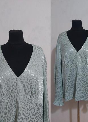 Блуза мятного цвета  в бельевом стиле с рукавами кимоно  river island6 фото