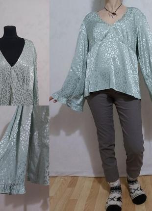 Блуза мятного цвета  в бельевом стиле с рукавами кимоно  river island4 фото