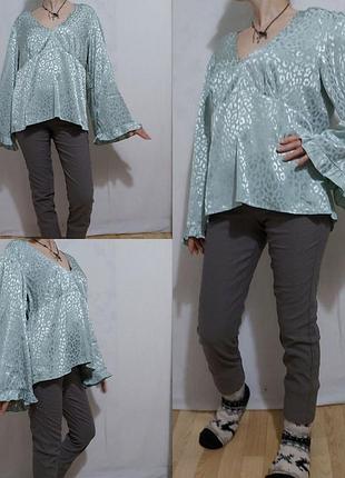 Блуза мятного цвета  в бельевом стиле с рукавами кимоно  river island7 фото