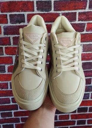 Женские кроссовки кроссовки PRada milano cream2 фото