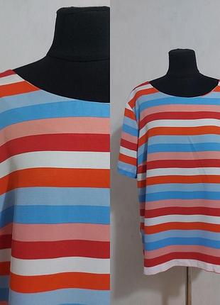 Блуза с вискозы в полоску прямого кроя heine