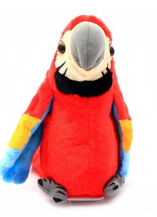 Говорящий попугай повторюшка красный parrot talking3 фото