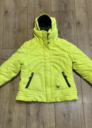 Оригинальный стёганный пуховик mexx - курточка зимняя цвета лайм (оригинал)1 фото