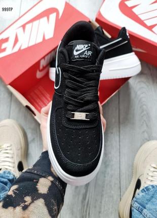 Крутейшие женские кроссовки на платформе nike air force 1 platform black white чёрные с белым6 фото