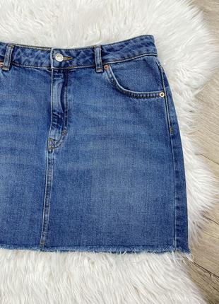Синяя джинсовая юбка мини 1+1=39 фото